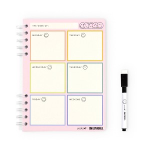 Yoobi SmileyWorld Erasable Cover Notebook 6"x8" with Dry Erase Marker - 1 of 4