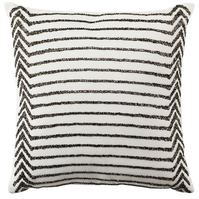 Emilia Stripe Pillow - Creme - 18"X18" - Safavieh