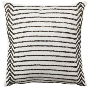 Emilia Stripe Pillow - Creme - 18"X18" - Safavieh - 1 of 3