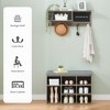 Hall Tree Shoe Bench Industrial 6 in 1 Coat/Shoe Rack with 5 Hooks - 4 of 4