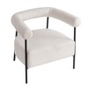 25'' Boucle Fabric Upholstered Modern Accent Chair with Curved Arms and Metal Frame for Living Room - 4 of 4