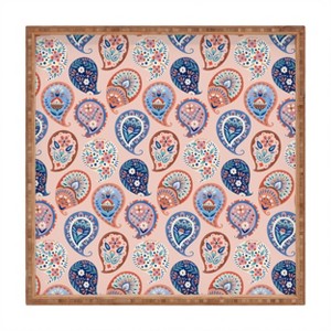 Pimlada Phuapradit Floral Paisley Half Drop Square Bamboo Tray - Deny Designs - 1 of 2