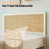 Full Size Rattan Bed Frame with Headboard, Modern Style Cane Boho Bed Frames with Heavy Duty Sturdy Steel Slat Support, No Box Spring Needed, White - 4 of 4