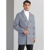 Lars Amadeus Men's Plaid Notch Collar Double Breasted Winter Long Coat - 2 of 4