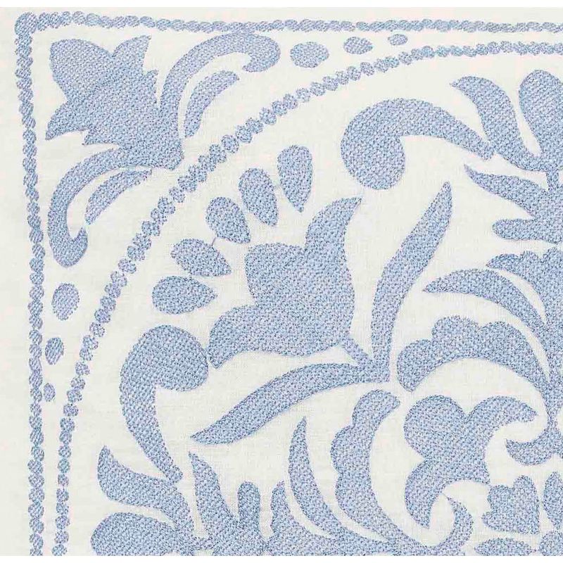 18x18 Mila Embroidered Medallion Throw Pillow Blue - Laura Ashley, 4 of 5