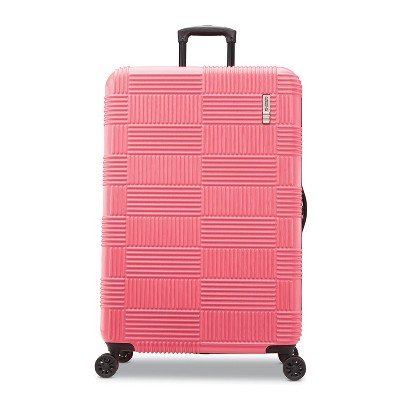 American Tourister 28" Checkered Hardside Spinner Suitcase - Flamingo