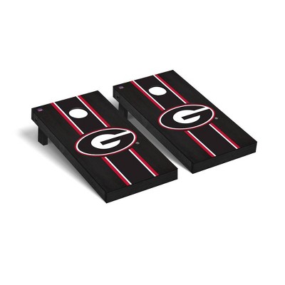 NCAA Georgia Bulldogs Premium Cornhole Board Onyx Stained Stripe Version 1