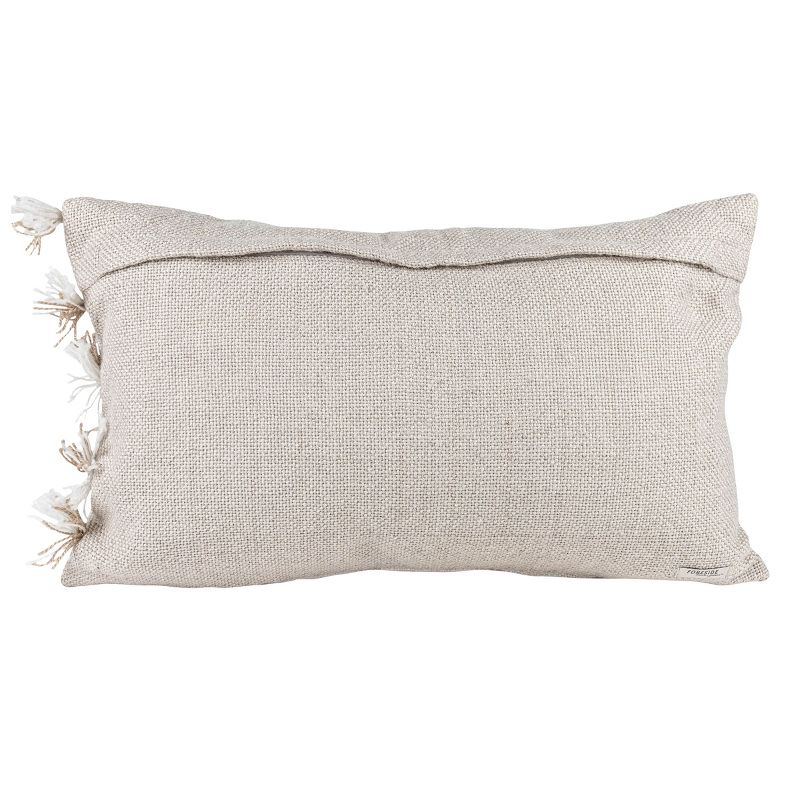 Taupe Plaid 14X22 Hand Woven Filled Outdoor Pillow - Foreside Home & Garden, 4 of 8