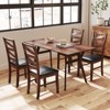 Tangkula Dining Chairs Set of 4 Rubber Wood Legs Faux Leather Upholstered Seat Armless - 3 of 4