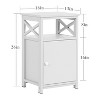 VECELO Wooden Nightstand, Modern Minimalist End Table Square Side Table with Storage and Drawer - 3 of 4