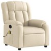 vidaXL Massage Recliner Chair, Adjustable Recliner with 6-Point Vibration Massage, Cream Fabric - 4 of 4