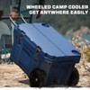 SOZT Blue 55 qt. Portable Chest Cooler, Leak-Proof Outdoor Insulated Cooler with Handle and Wheels for Camping, Beach, Boat - 3 of 4