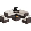 Garvee 5 Piece Outdoor Patio Furniture Sets, Wicker Conversation Set for Porch Deck, Rattan Sofa Chair with Cushion - 2 of 4