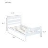Luxystar Twin Rubber Wood Bed with Headboard and Footboard for Guest Room and Apartment - 2 of 4
