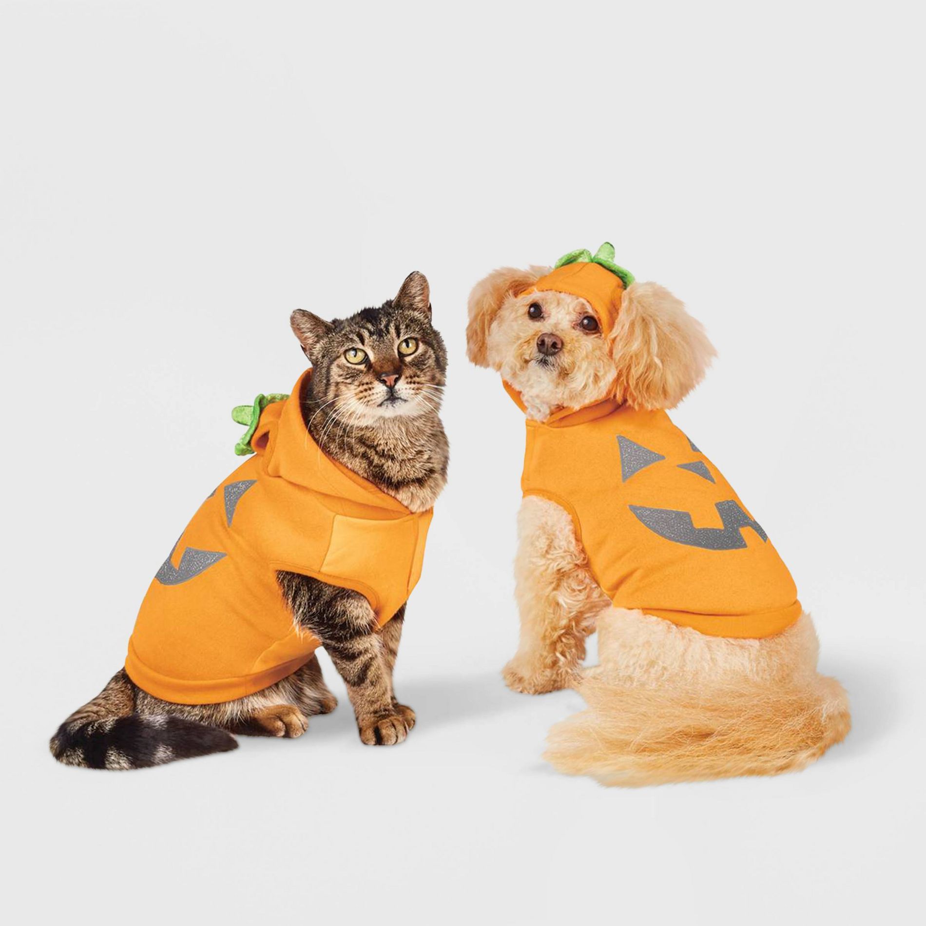 Jack-O'-Lantern Pumpkin Reflective Halloween Hoodie Dog and Cat Costume - Boots & Barkley™