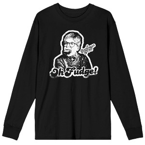 A Christmas Story Ralphie Oh, Fudge! Men's Black Long Sleeve Shirt- - 1 of 1