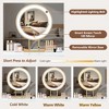 31.5" Makeup Vanity Desk with Lighted Mirror, Luxury Dressing Table with 2 Drawers and 1 Cabinet, 3 Lighting Modes Available for Bedroom, White-Gold - 2 of 4