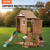 GustoWave Outdoor Wooden Playhouse, Modern Cedar Playhouse for Age 3-10 Years Kids, Garden Games Cottage, Country Style Cedar with Slide - 2 of 4
