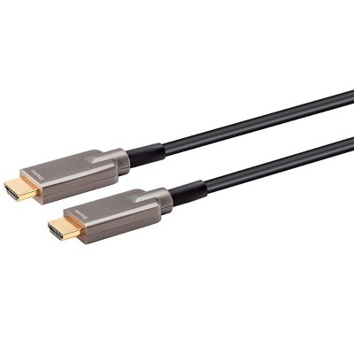 Monoprice AV HDR High Speed Outdoor HDMI Cable - 225 Feet - Black, 4K@60Hz, HDR, 18Gbps, Fiber Optic, AOC, YUV 4:4:4, Armored - SlimRun Series