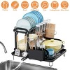 2-Tier Dish Drying Rack for Kitchen Counter Space Saving Rustproof Dish Rack with Drainboard Detachable Kitchen Drainer Organizer Set - 4 of 4
