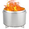 27" Smokeless Fire Pit with Air Switch, Wood Burning Portable Stainless Steel Outdoor Firepit with Stand & Stove Hook - 2 of 4