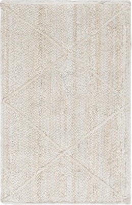 Handmade Ivory Geometric Braided Jute 2x3 Area Rug