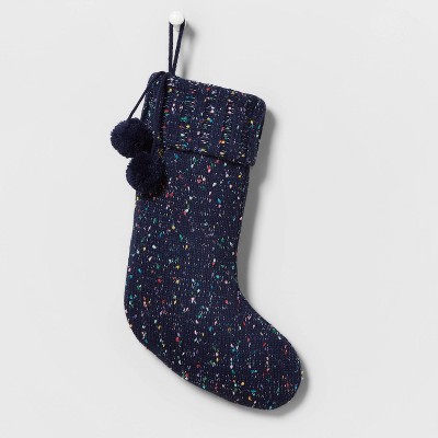 Speckled Christmas Stocking Dark Blue - Wondershop™