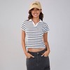 Women's Striped Short Sleeve Golf Top - Wild Fable™ Gray - 2 of 4