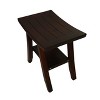 DecoTeak® Satori® 18" Teak Wood Shower Bench with Shelf in Woodland Brown Finish - 4 of 4
