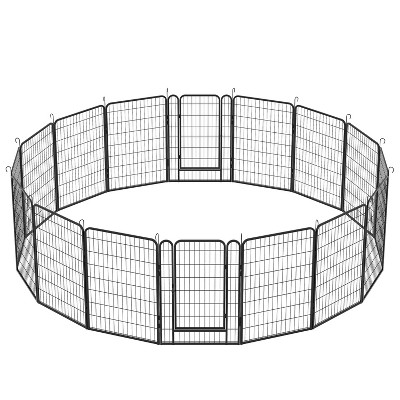 FURNIinspire Pet Crates and Houses,  Adjustable Dog Fence, Pet Fence for Large and Small Dogs, Black, 40.55"*27.55"*3.94"