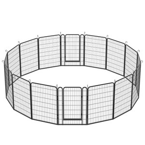 FURNIinspire Pet Crates and Houses,  Adjustable Dog Fence, Pet Fence for Large and Small Dogs, Black, 40.55"*27.55"*3.94" - 1 of 4
