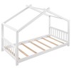 Twin Size Bed Frame, Platform Bed With Headboard And Footboard, Roof Design, Open&Spacious Bed Frame, No Box Spring Required - 3 of 4