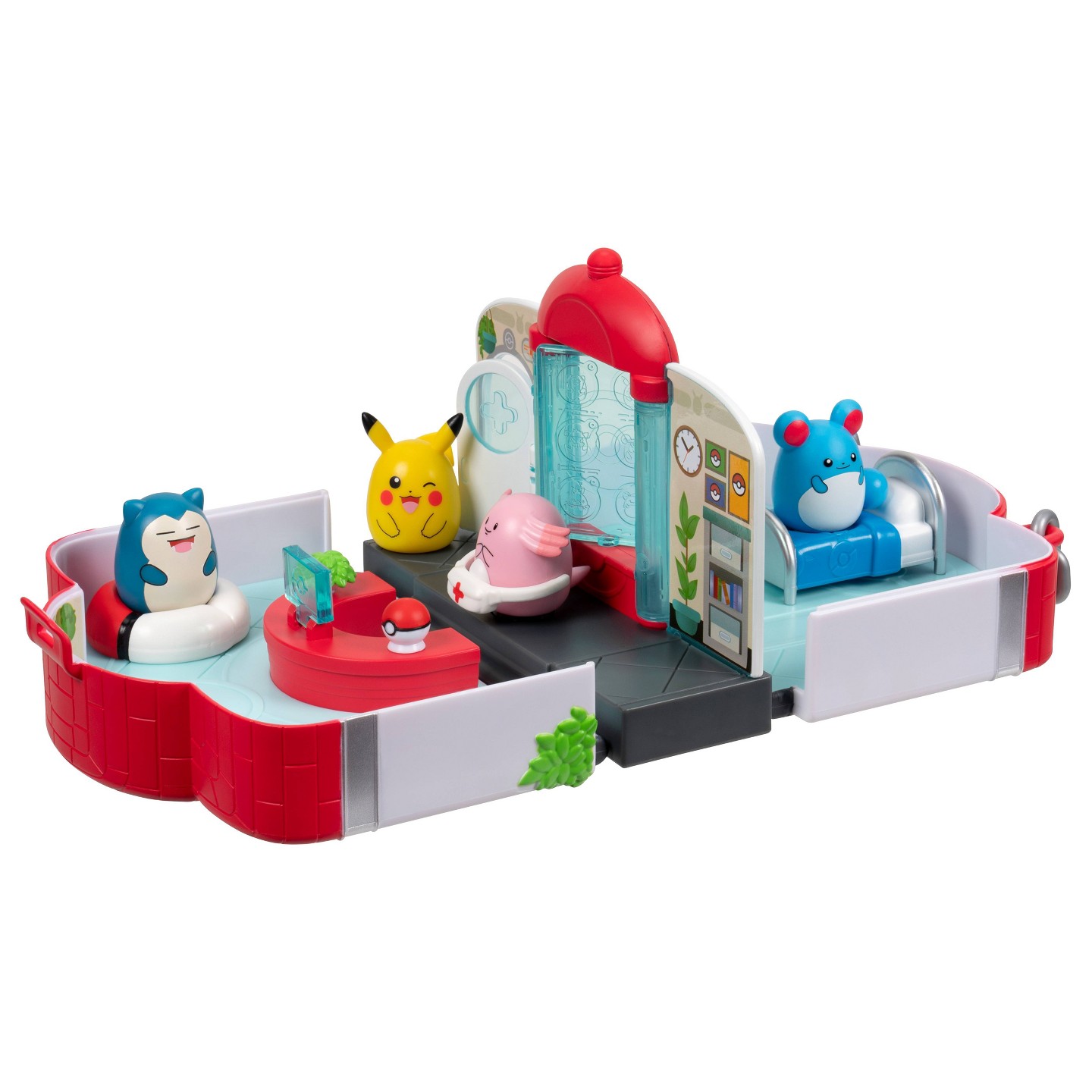 Детский игровой набор Pokemon Squish-a-longs Pokémon Center Playset (Pikachu, Chansey, Marill, Snorlax — фото 5