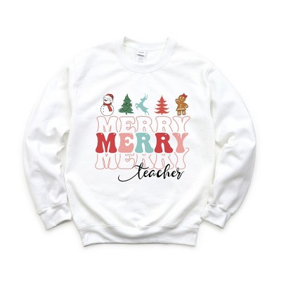 Simply Sage Market Women's Graphic Sweatshirt Merry Stacked Teacher