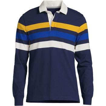 Lands' End Men's Long Sleeve Stripe Rugby Shirt - Medium - Placed