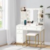 Makeup Vanity Table with Mirror,  Lights, Drawers and Power Outlet for Bedroom Dressing Room - 4 of 4