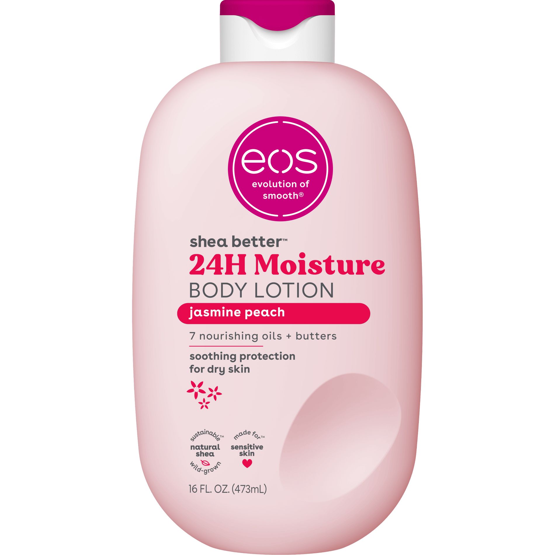 eos Jasmine Peach Body Lotion - 16oz: Moisturizing, Soothing, Nourishing, Hypoallergenic