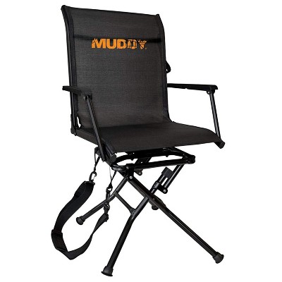 Muddy MGS400 Flex Tek Swivel-Ease Portable Ground Camping & Hunting Seat, Black