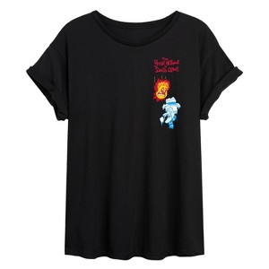 Women's - The Year Without a Santa Claus - Heat Miser Cold Miser Oversized Graphic T-Shirt - 1 of 4