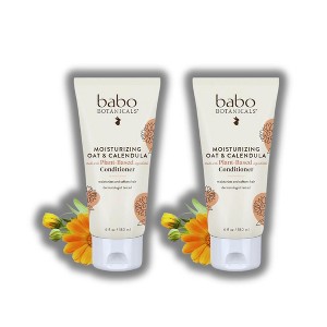 Babo Botanicals Moisturizing Oat & Calendula Conditioner (PACK OF 2) Rich, silicone-free | hydrates hair, restores shine & adds volume (6 oz) - 1 of 2