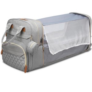 Itopfox Large Diaper Backpack with Changing Station, Insulated Pockets, USB Port, Waterproof, Lightweight, Unisex, Grey - 1 of 4