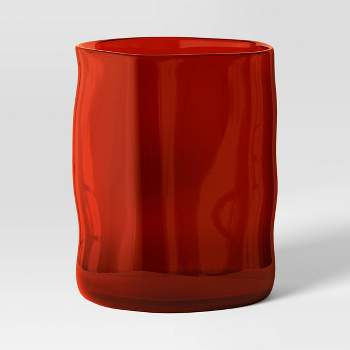 Small Glass Hurricane Pillar Candle Holder Red - Threshold™