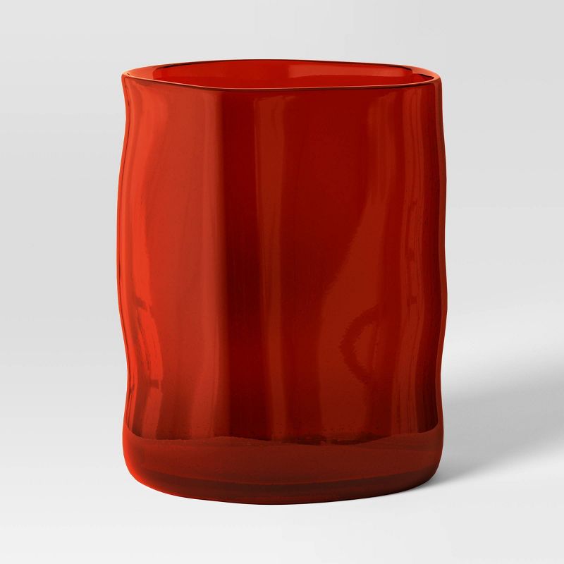 Small Glass Hurricane Pillar Candle Holder Red - Threshold&#8482;, 1 of 5