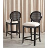 Karlee Rattan Counter Stool (Set of 2) - SFV2131 - Black/Beige - Safavieh Couture - 3 of 4