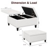 Faux Leather Lift-Top Coffee Table Ottoman, Large Upholstered Footrest Stool Toy Box Storage - 2 of 4