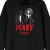 Ghostface Scary Long Sleeve Men's Black Hooded Sweatshirt - 2 of 3