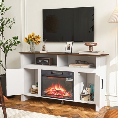 NicBex TV Stand for 60 Inch TV with Storage Space,TV Entertainment Center with 23 Inch Electric Fireplace,TV Console Table for Living Room