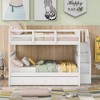 NicBex Full over Full Bunk Bed Wooden Bed Frame with 3 Drawers, Storage Stairs and Full Length Guardrail, No Box Spring Required - 2 of 4