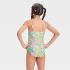 Girls' Floral Printed One Piece Swimsuit Set - Cat & Jack™ - 2 of 4