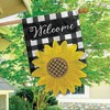 Sculpted Sunflower Summer Burlap House Flag Welcome 28" x 40" Briarwood Lane - 4 of 4
